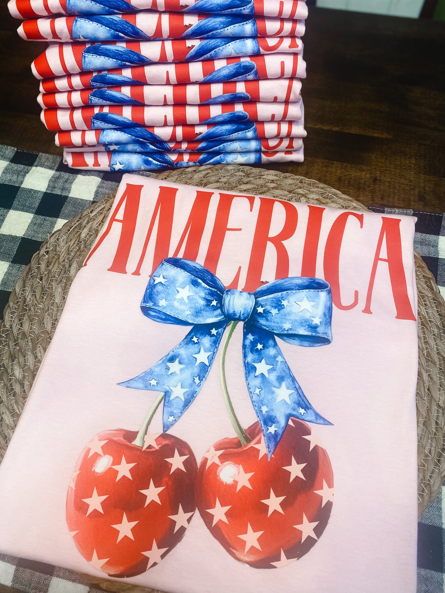 SWEET Land of Liberty | Patriotic Cherries Graphic Tee