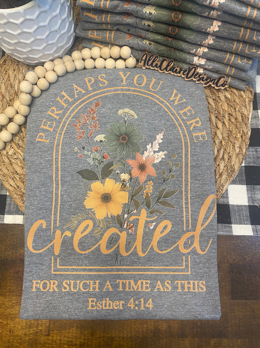 "Created for Such a Time" Esther 4:14 | Faith-Based Graphic Tee