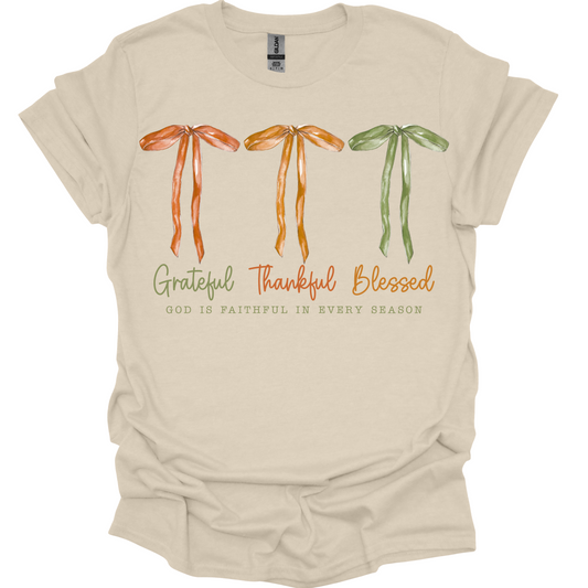 Grateful, Thankful, & Blessed | Fall Graphic Tee