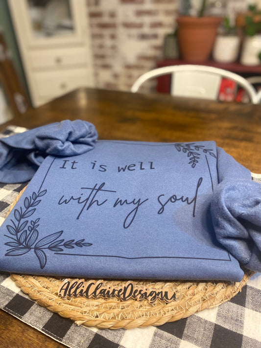 It is Well With My Soul | Cozy Faith-Based Graphic Crew Sweatshirt
