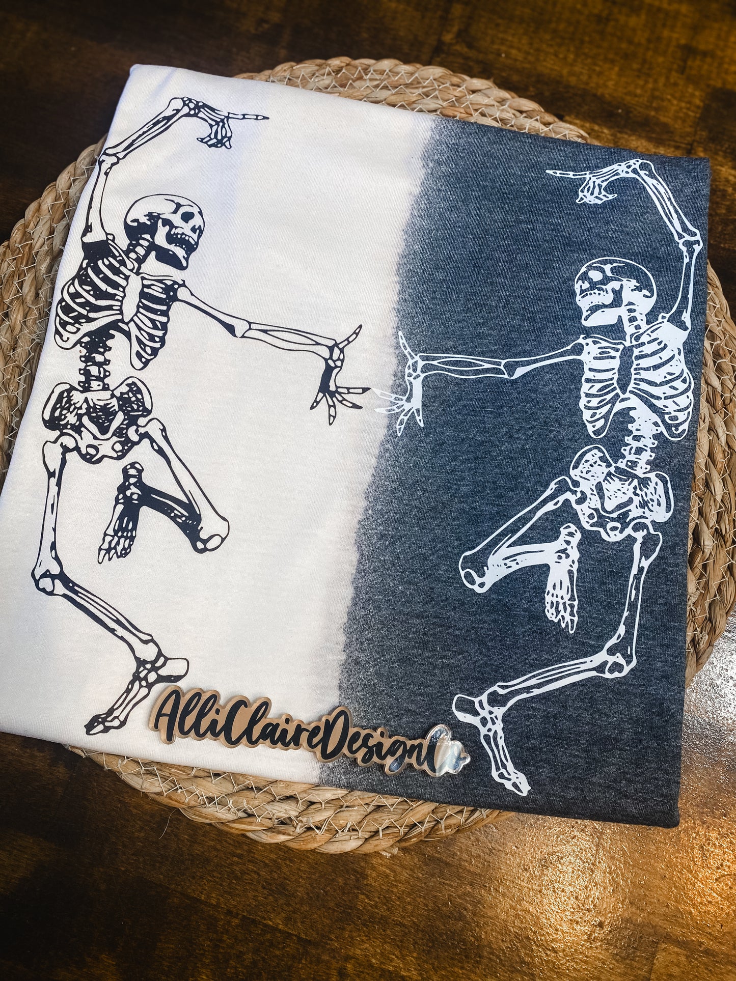 Dancing Skeletons | Hand Bleached Graphic Tee