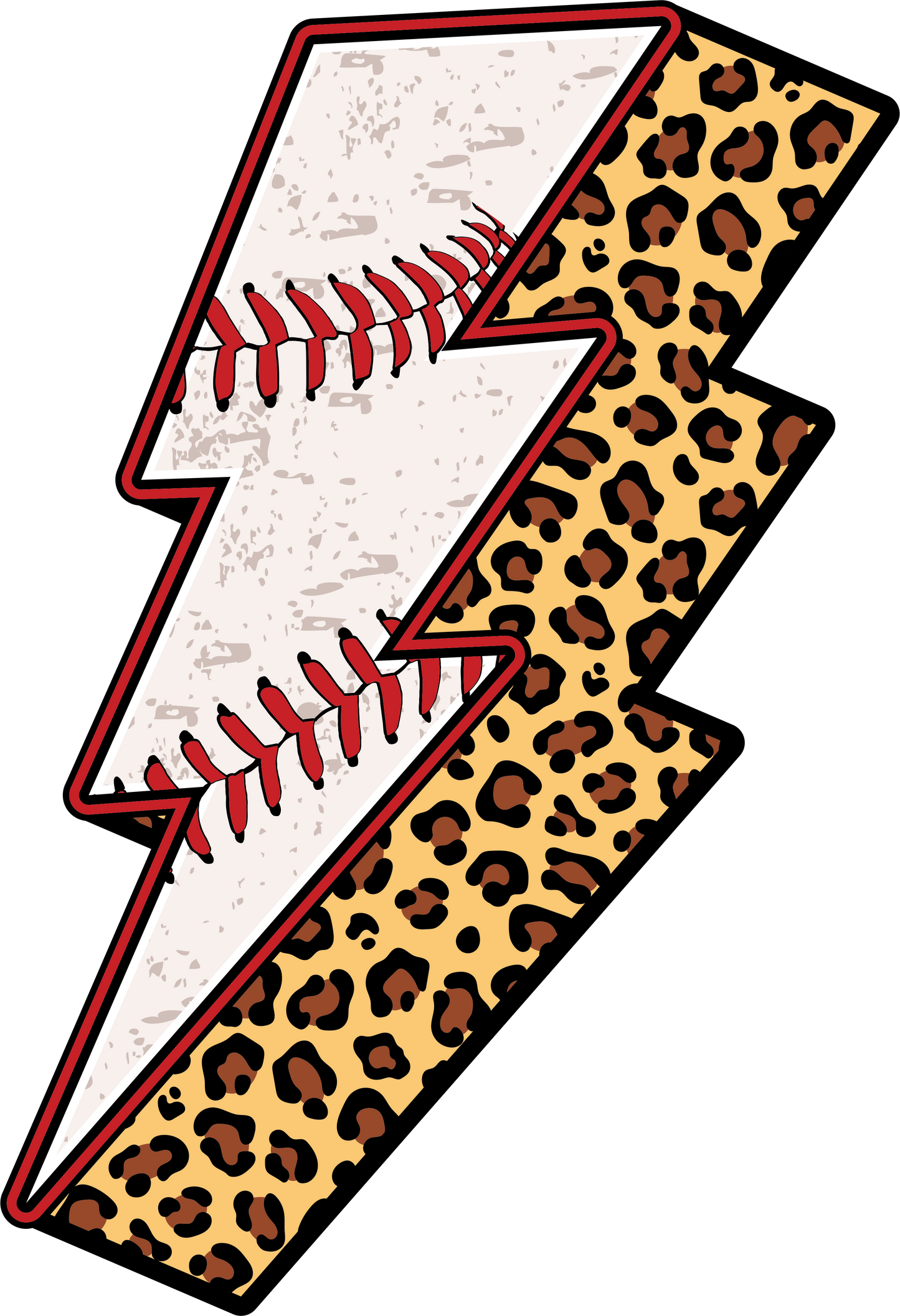 Baseball Leopard Bolt