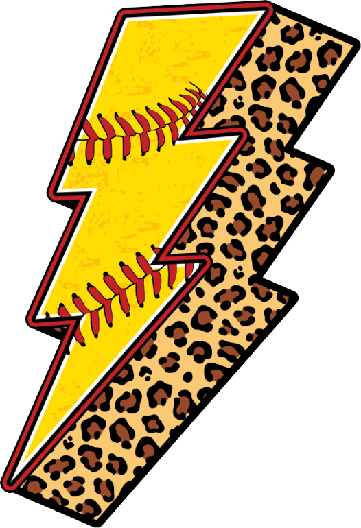 Softball Leopard Bolt