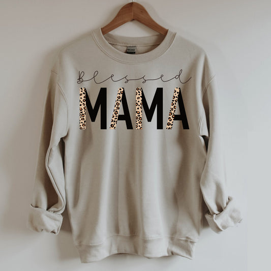 Leopard Blessed Mama Sweatshirt