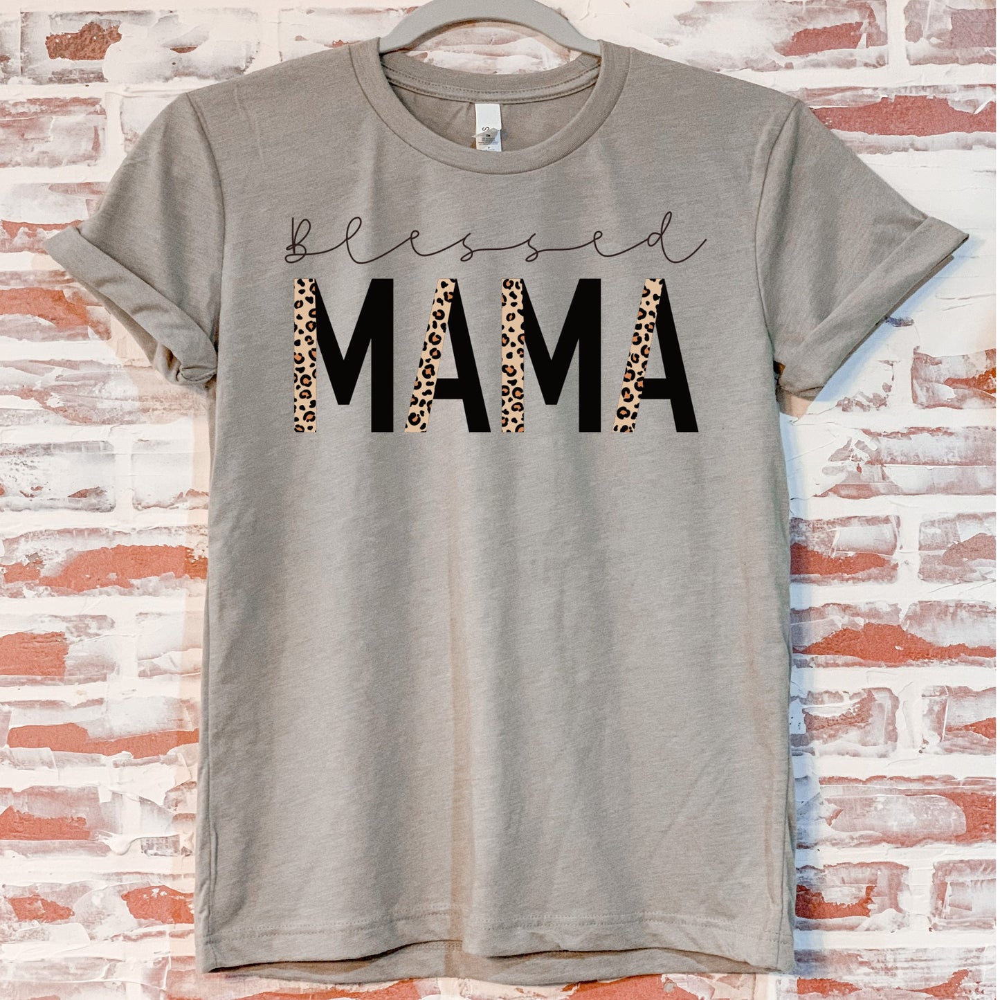 Leopard Blessed Mama tee